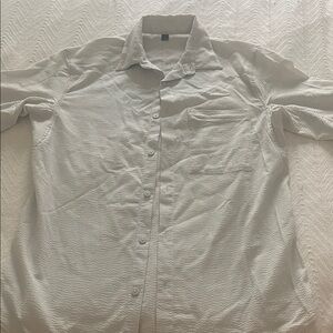 lululemon athletica Light Gray Casual Button Down Shirt